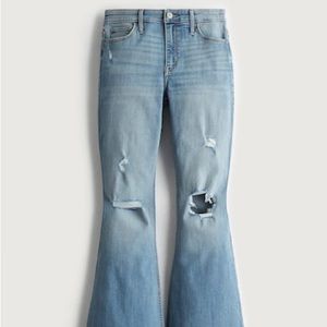 Hollister Destroyed Light Wash Flare